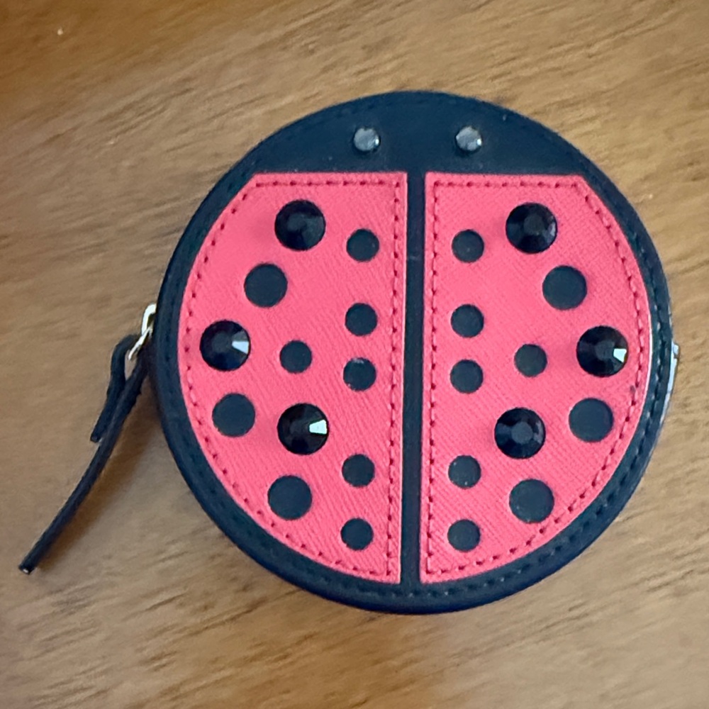 Kate Spade Red and Black Ladybug Coin Purse